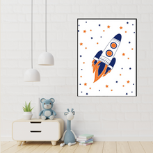 Load image into Gallery viewer, SET Of 3 Wall Art Nursery Outerspace Rocket &amp; Astronaut
