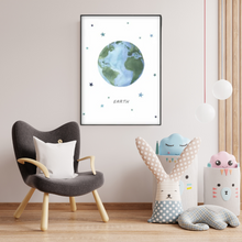 Load image into Gallery viewer, SET Of 3 Wall Art Nursery Outer Space For Kids
