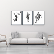 Load image into Gallery viewer, SET Of 3 Wall Basketball Black &amp; WhiteSports
