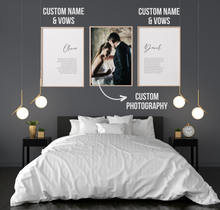 Load image into Gallery viewer, SET Of 3 Wall Art Customizable Wedding Vows Couple Decoration
