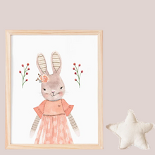 Load image into Gallery viewer, SET Of 3 Wall Art Nursery Cute Girly Animals with dresses
