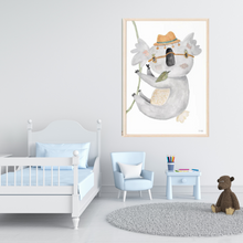 Load image into Gallery viewer, SET Of 3 Wall Art Nursery Cute Animals with sunglasses
