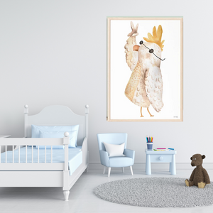 SET Of 3 Wall Art Nursery Cute Animals with sunglasses