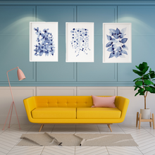 Load image into Gallery viewer, SET Of 3 Wall Art Hamptons Style Eucalyptus String of Pearl Botanicals
