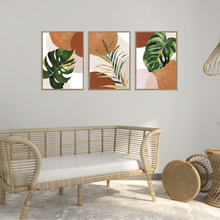 Load image into Gallery viewer, SET Of 3 Wall Art, Boho Mid-century Leaves
