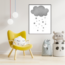 Load image into Gallery viewer, SET Of 3 Wall Art Nursery Cute Elephant in clouds
