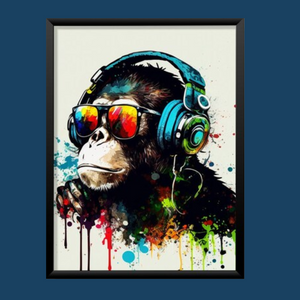 SET Of 3 Wall Art Gaming Animals Graffiti Style For Men