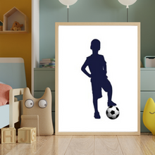 Load image into Gallery viewer, SET Of 3 Wall Art Customizable Name Soccer Player &amp; Shirt
