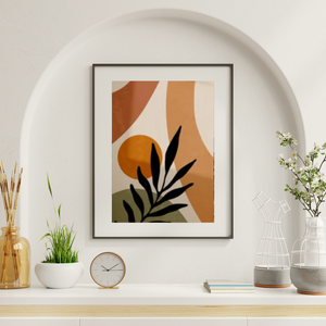 SET Of 3 Wall Art Bohemian Sun & Ferns - Botanical