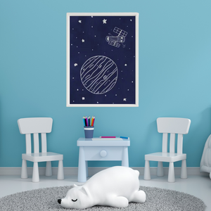 SET Of 3 Wall Art Nursery Space & Astronaut Customizable