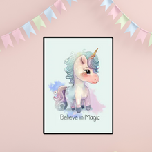 Load image into Gallery viewer, SET Of 3 Wall Art Nursery Cute Unicorn
