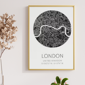 SET Of 3 Wall Art Customizable Cities Circle Maps