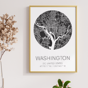 SET Of 3 Wall Art Customizable Cities Circle Maps