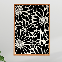 Load image into Gallery viewer, SET Of 3 Wall Art, Black &amp; White Flower Graphic Botanical
