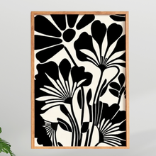 Load image into Gallery viewer, SET Of 3 Wall Art, Black &amp; White Flower Graphic Botanical
