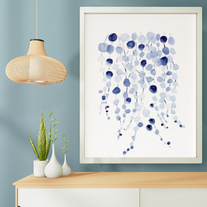 SET Of 3 Wall Art Hamptons Style Eucalyptus String of Pearl Botanicals