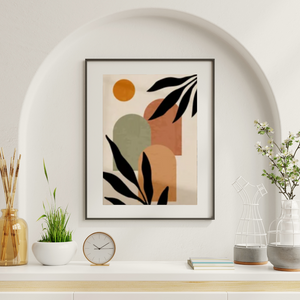 SET Of 3 Wall Art Bohemian Sun & Ferns - Botanical