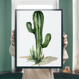 SET OF 3 Wall Art Nursery Alpaca Cactus Painting