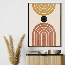 Load image into Gallery viewer, SET Of 3 Wall Art Abstract Sun &amp; Shapes
