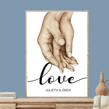 Load image into Gallery viewer, SET Of 3 Wall Art Customizable Hands of Couple &amp; Family Members
