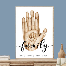 Load image into Gallery viewer, SET Of 3 Wall Art Customizable Hands of Couple &amp; Family Members
