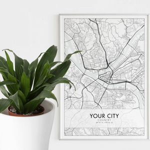 SET Of 3 Wall Art Customizable City Maps