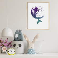 Load image into Gallery viewer, SET Of 3 Wall Art Nursery Mermaid &amp; Joy Quote
