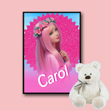 Load image into Gallery viewer, SET Of 3 Wall Art Customizable Name &amp; Photography Barbie Style
