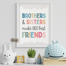 Load image into Gallery viewer, SET Of 3 Wall Art Customizable Nursery Siblings Brother &amp; Sister
