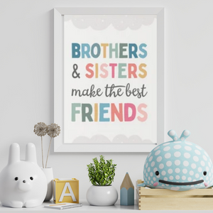 SET Of 3 Wall Art Customizable Nursery Siblings Brother & Sister