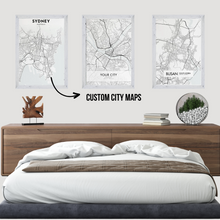 Load image into Gallery viewer, SET Of 3 Wall Art Customizable City Maps
