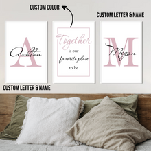 Load image into Gallery viewer, SET Of 3 Wall Art for Couple Customizable Names &amp; Letters
