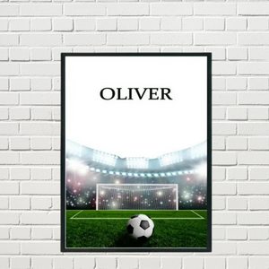 SET Of 3 Wall Art Customizable Name Soccer Player