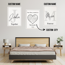 Load image into Gallery viewer, SET Of 3 Wall Art Customizable Couple Decoration
