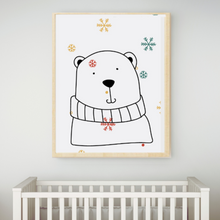 Load image into Gallery viewer, SET Of 3 Wall Art Nursery Cute Winter Animals
