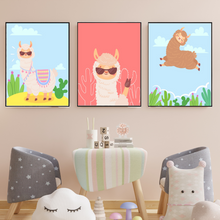 Load image into Gallery viewer, SET Of 3 Wall Art Nursery &amp; Kids Alpacas
