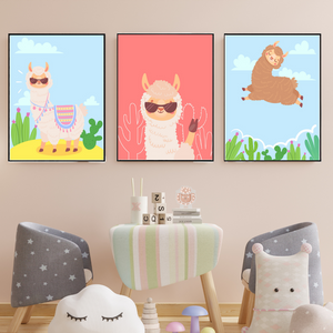 SET Of 3 Wall Art Nursery & Kids Alpacas