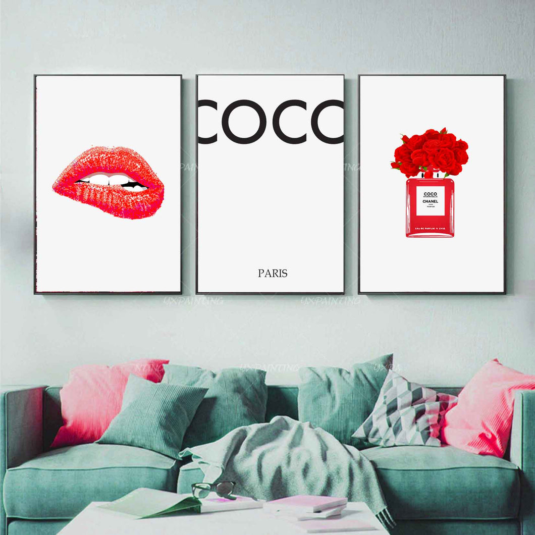 SET Of 3 Wall Art Girly & Sexy Coco Channel Prints