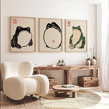 Load image into Gallery viewer, SET Of 3 Wall Art Japanese Frog
