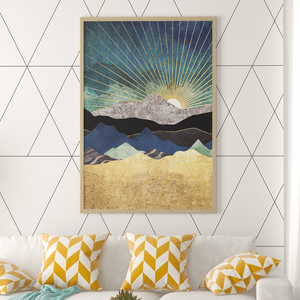 SET Of 3 Wall Art beach bohemian moon Landscape